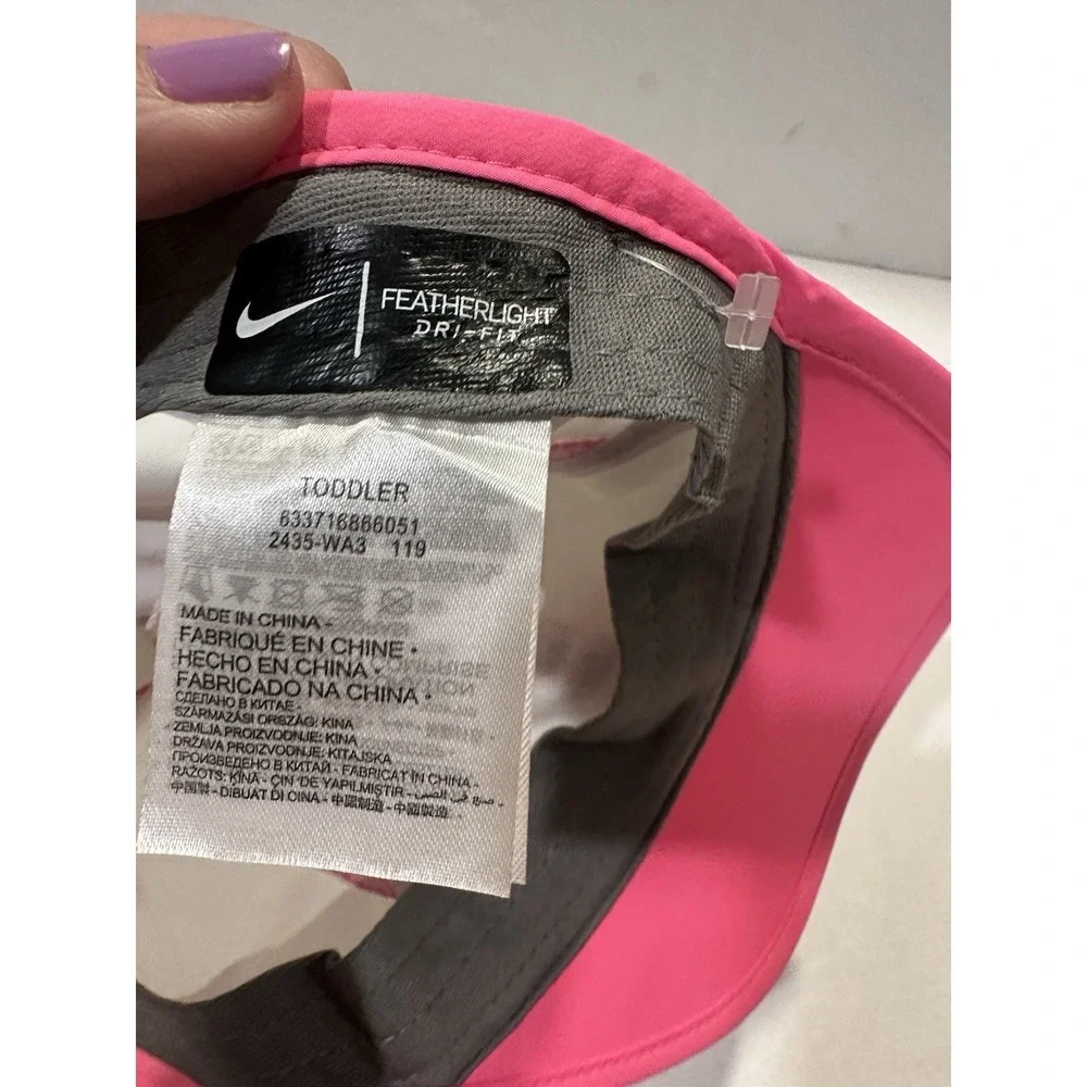 Nike Featherlight Dri Fit Toddler Hat Cap Pink White Light Weight